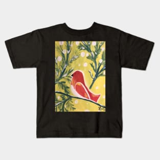 Winter cardinal visitor Kids T-Shirt